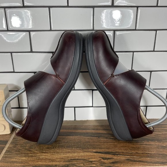 Alegria Kaitlyn Womens Size EU 38 Shoes Gravy Pull Up Leather Mary Jane Clogs - Picture 5 of 16